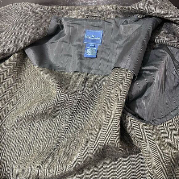 Faconnable Men’s 100% Wool Sport Coat Jacket Blazer Herringbone Gray Sz L - Picture 7 of 16